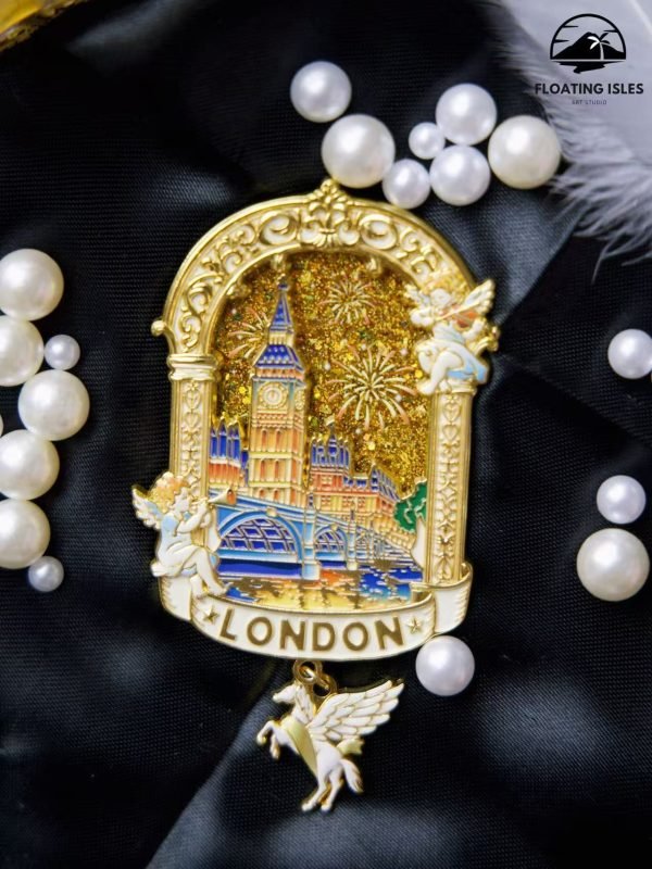 London Celebration – Big Ben Fireworks Pegasus Flowing Sand Magnet