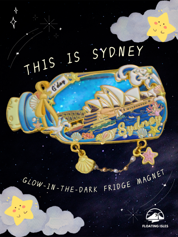 Sydney Glow-in-the-Dark Bottle Fridge Magnet